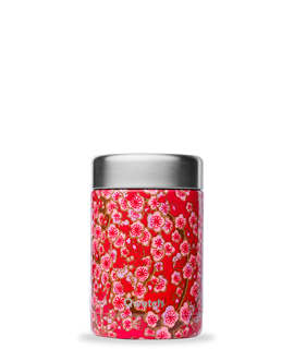 Qwetch Boite repas isotherme inox flowers rouge 340ml - 10534